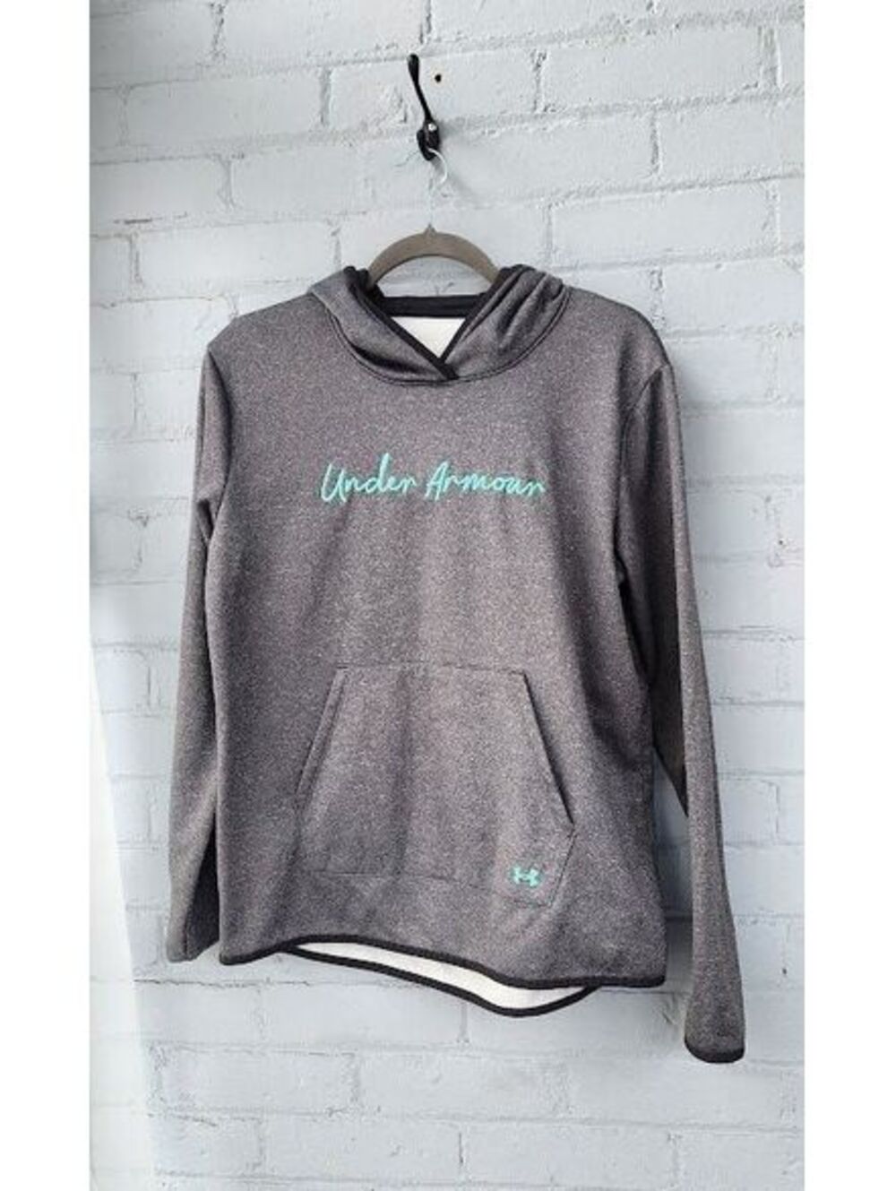 Under Armour Women's ColdGear Fleece Hoodie Gray Medium Pullover Sweatshirt